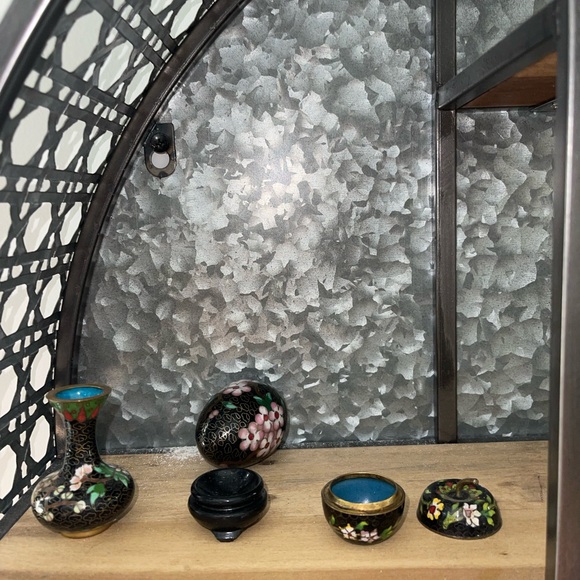 VTG Cloisonne Enamel mini vase, apple, and egg set - Picture 2 of 2